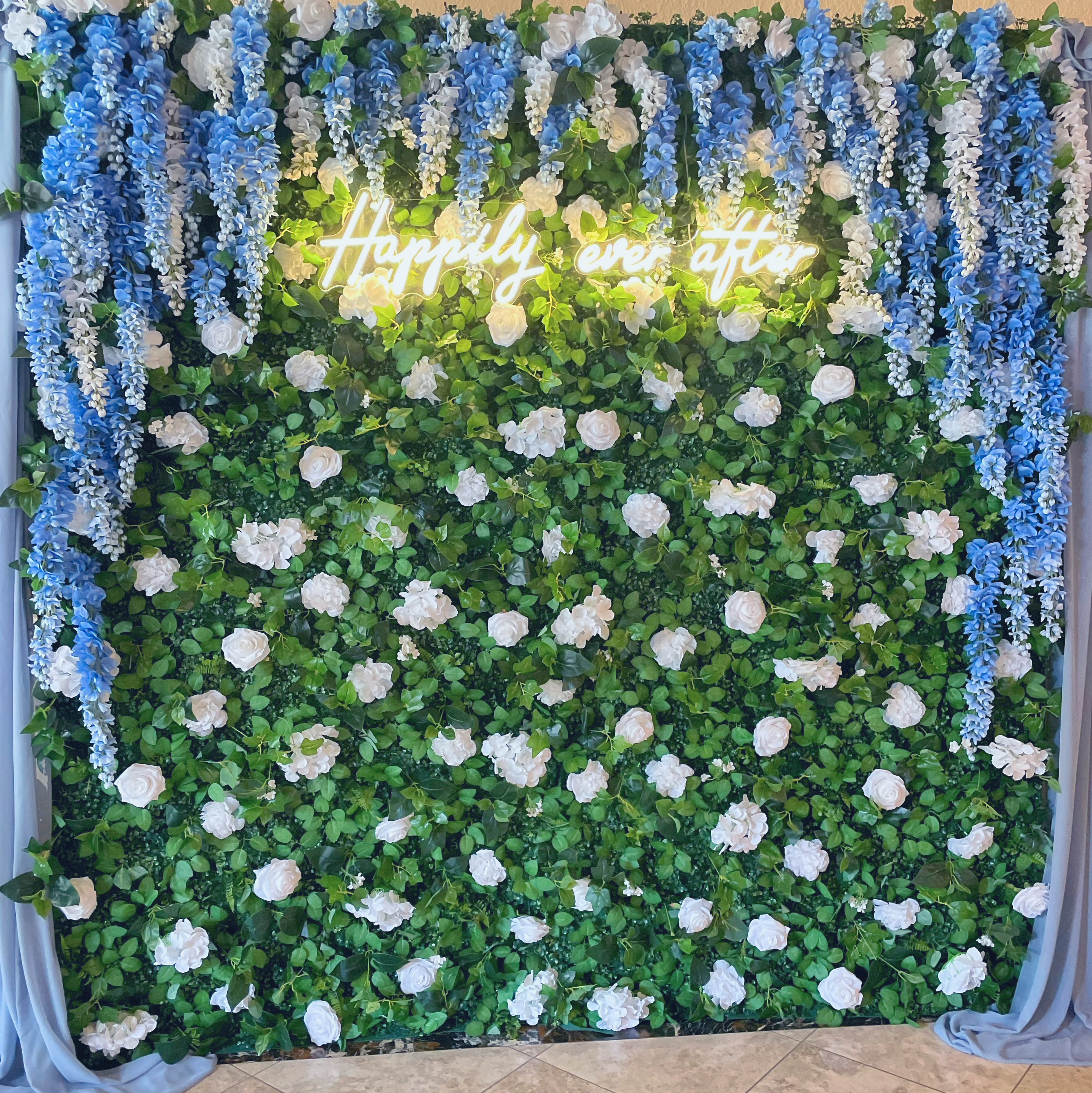 Blue Wisteria Flower Wall