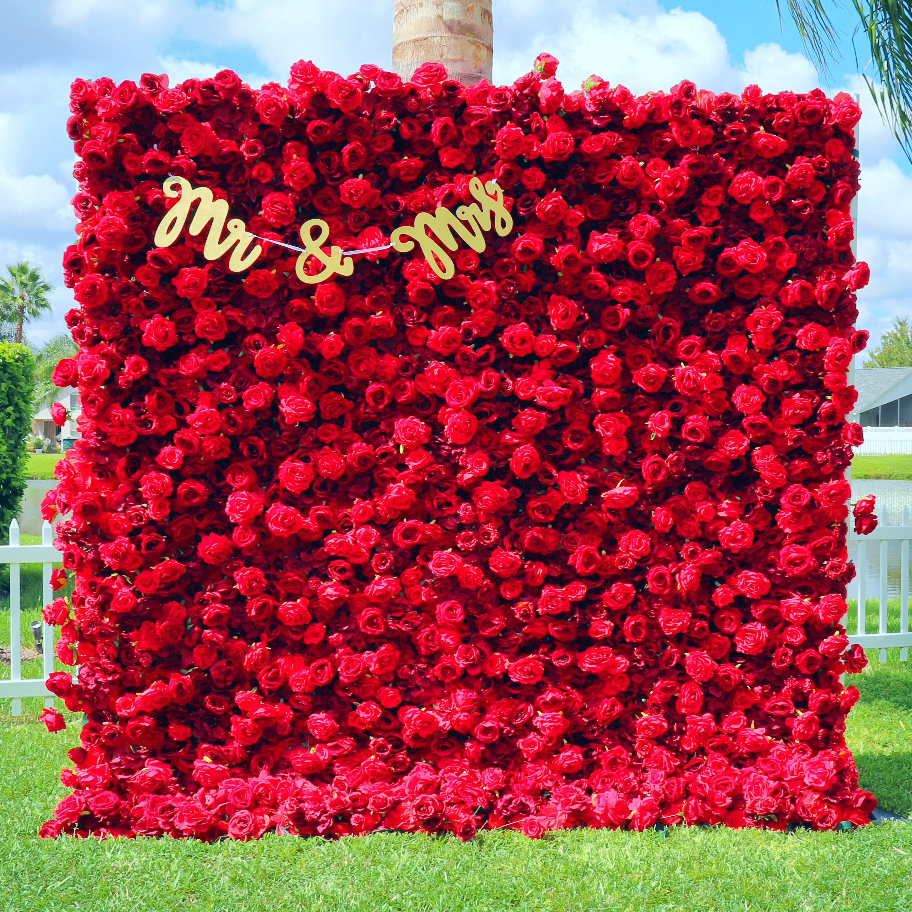 Red Rose Flower Wall - Romantic Red Flower Wall Tampa FL