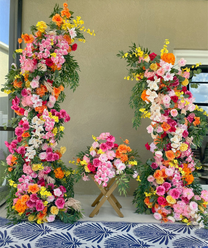 title Tropical Flower Arch Set - Flower Wall - Flower Backdrop